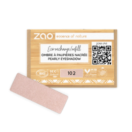 Perlmutt Lidschatten (in rechteckiger Nachfüllpackung) - 100% natürlich, bio & vegan - Nr. 102, Rosa Beige  - Zao