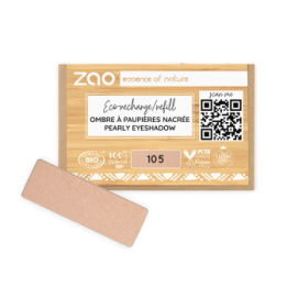 Perlmutt Lidschatten (in rechteckiger Nachfüllpackung) - 100% natürlich, bio & vegan - Nr. 105, Goldener Sand - Zao