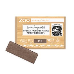 Ombretto perlato (ricarica rettangolare) - 100% naturale, biologico e vegano - N° 130, Marrone intenso - Zao