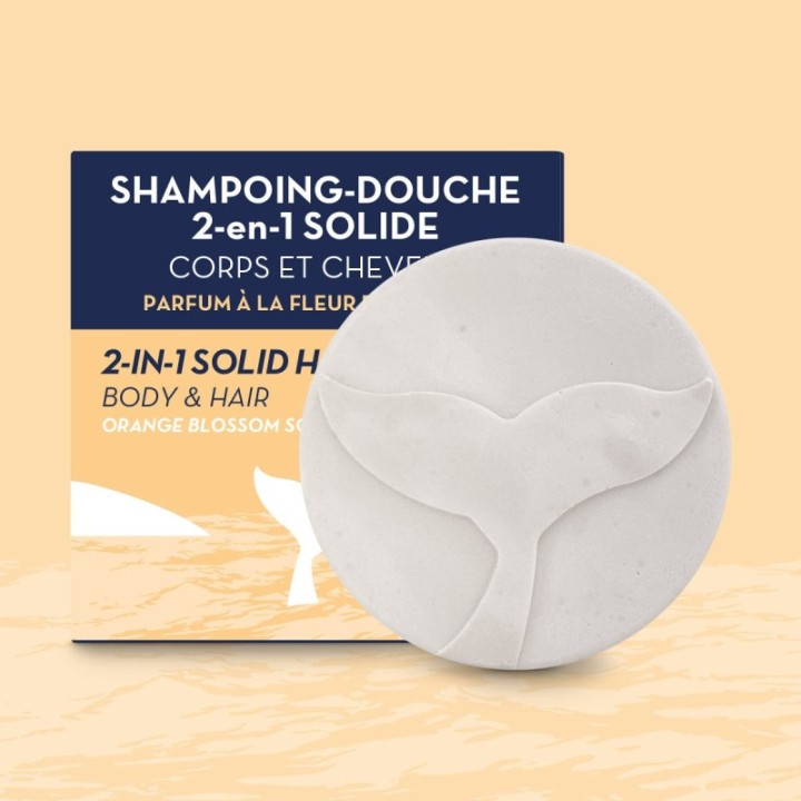 Festes 2-in-1-Duschshampoo, Orangenblütenduft - 85ml - The Green Emporium