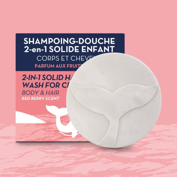 Shampoo doccia solido 2 in 1, profumo di frutti rossi - 85 ml - The Green Emporium