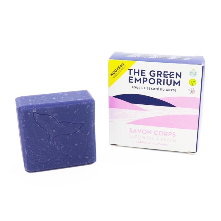 Sapone per il corpo saponificato a freddo, profumo di lavanda - 100 g - L'emporio verde