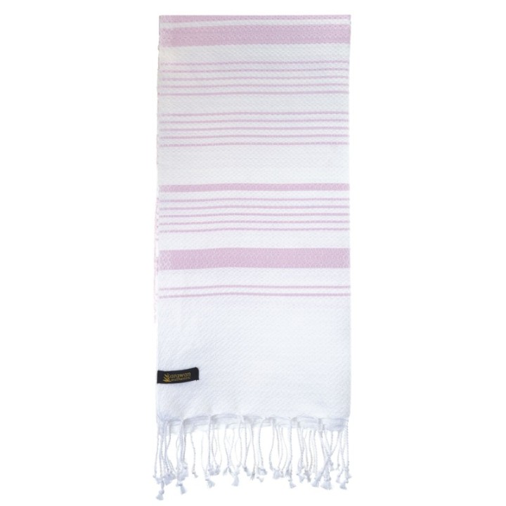 Fouta in cotone organico, collezione White Sand, White & Ginger - 90x160cm - Karawan