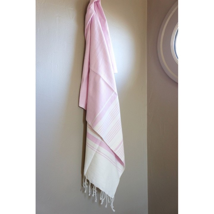 Fouta en coton biologique, Collection White Sand, Parme -200x100cm - Karawan
