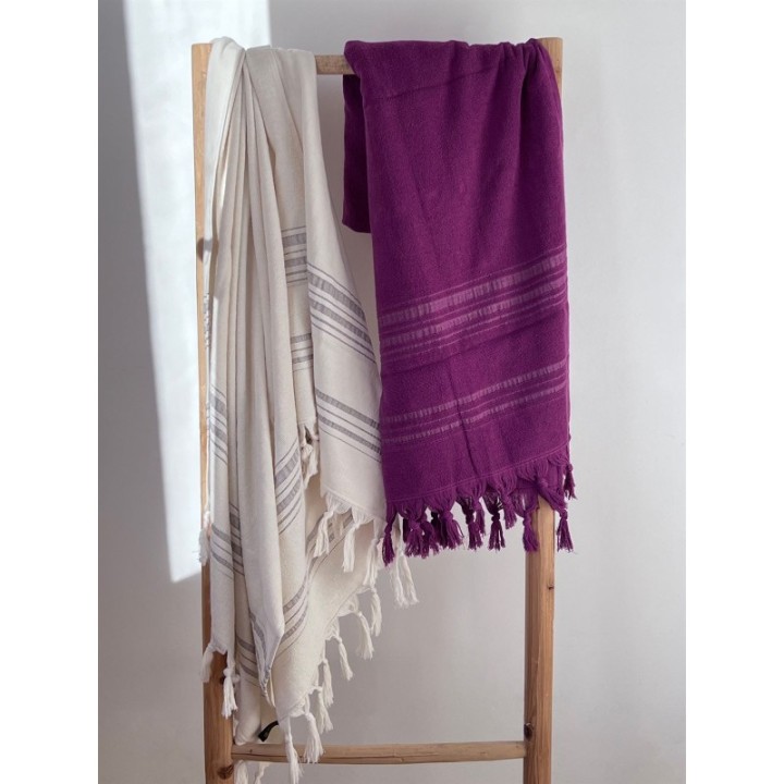 Fouta aus Bio-Baumwolle, Dolce Collection (1 Seite Frottee), Moonstone - 90x170cm - Karawan