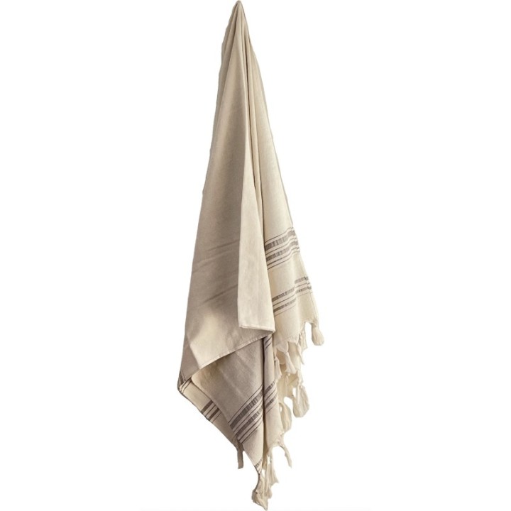 Fouta en coton biologique, Collection Dolce (1 face éponge), Moonstone - 90x170cm - Karawan