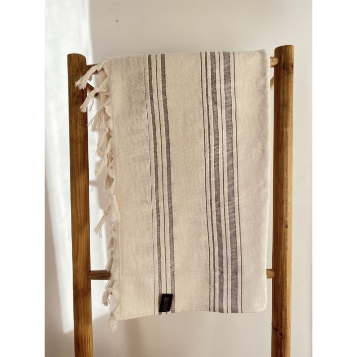 Fouta in cotone biologico, Collezione Dolce (1 lato spugna), Moonstone - 90x170cm - Karawan