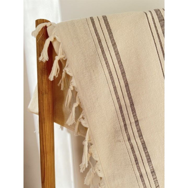 Fouta en coton biologique, Collection Dolce (1 face éponge), Moonstone - 90x170cm - Karawan