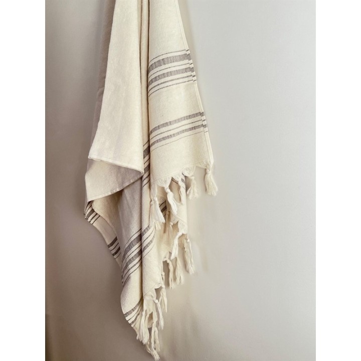 Fouta in cotone biologico, Collezione Dolce (1 lato spugna), Moonstone - 90x170cm - Karawan