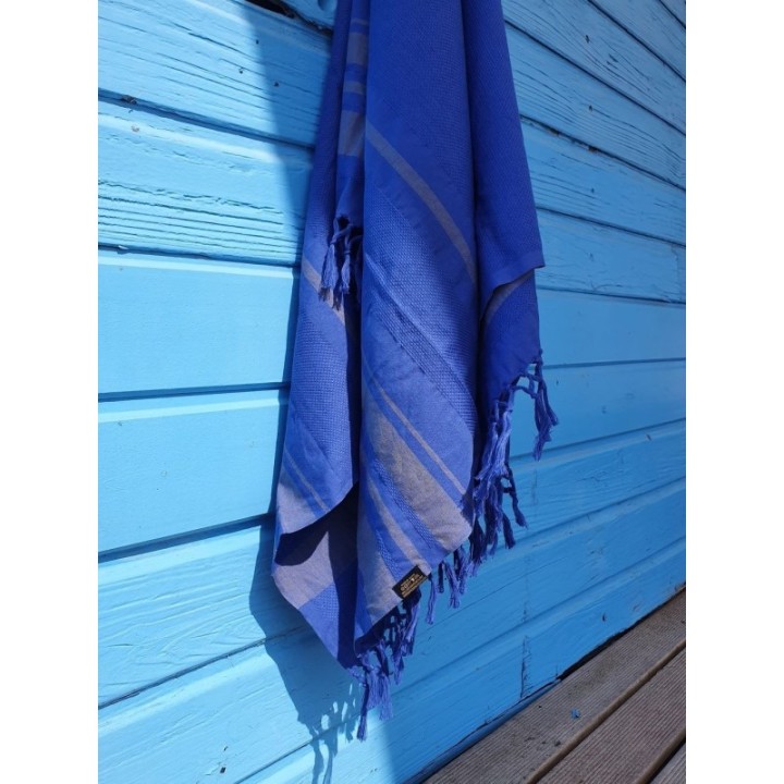 Fouta en coton biologique, Collection Garden, Blueberry - 90x160cm - Karawan