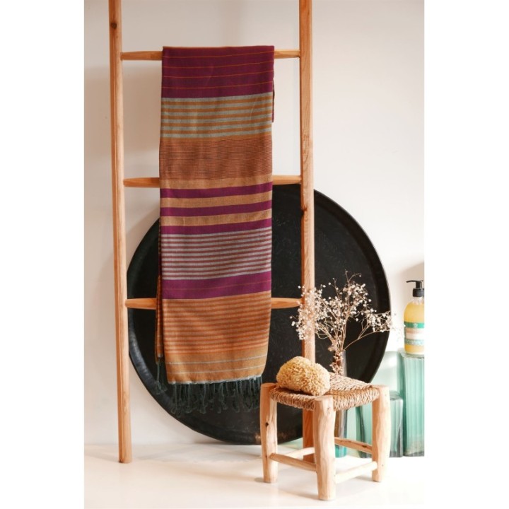 Fouta aus biologischer Baumwolle, Kollektion EBENE, Arabesk - 100x200cm - Karawan