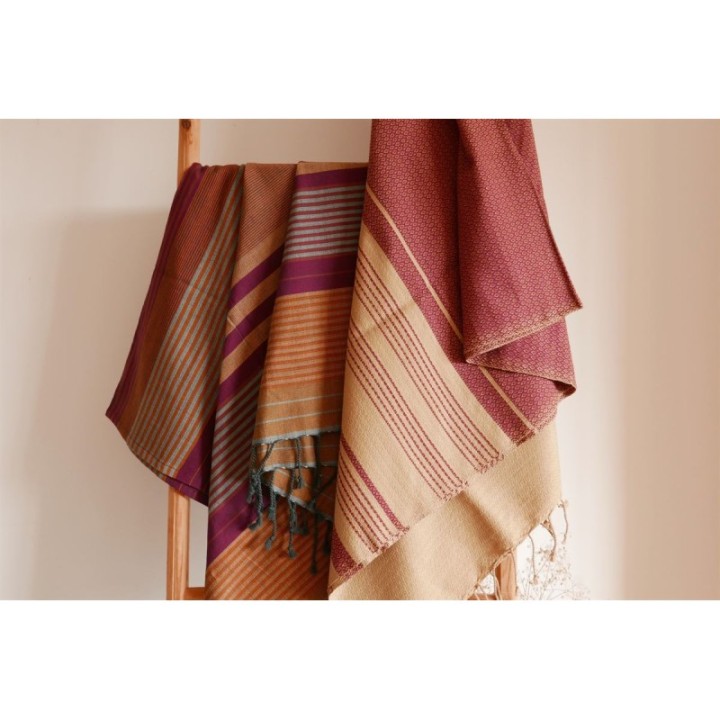 Fouta aus biologischer Baumwolle, Kollektion EBENE, Arabesk - 100x200cm - Karawan