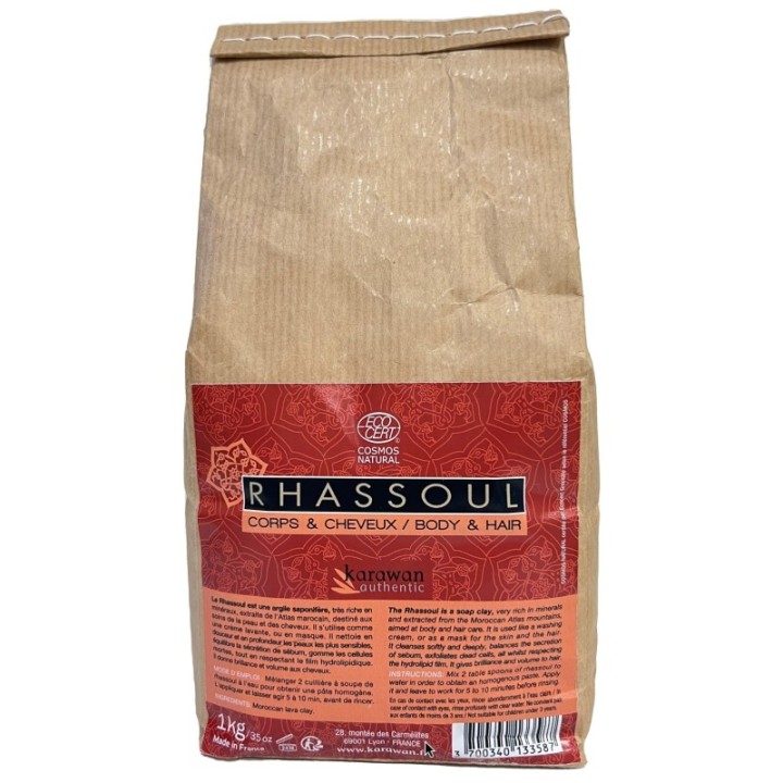 Polvere di rhassoul per corpo e capelli - 1kg sfuso - Karawan