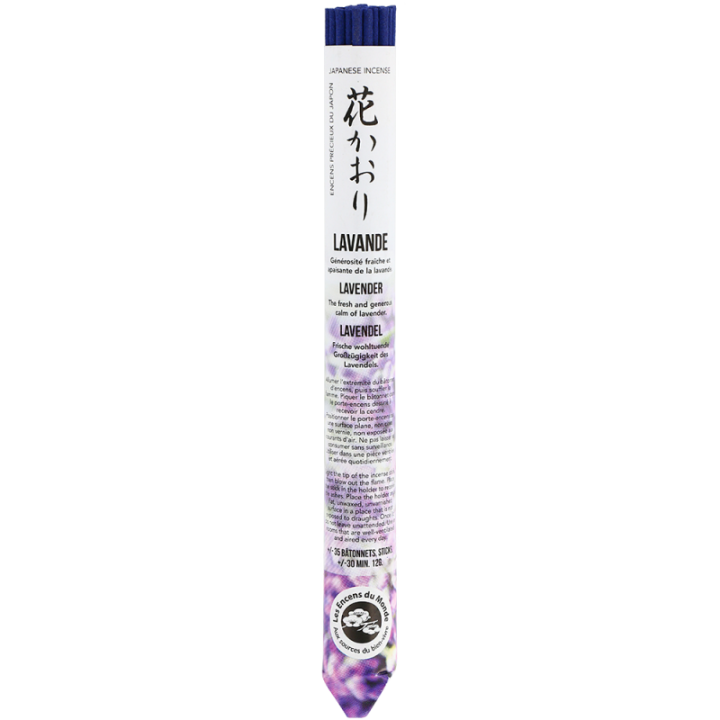 Kurze Rollen japanischer Weihrauch, Lavendel - 35x 30 min. - Les encens du monde