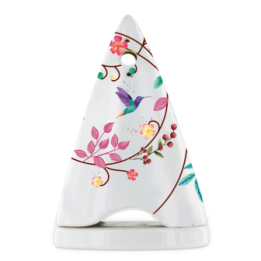 Diffuseur  de poudre de bois en porcelaine LUTIN "Fleurs" - Les encens du monde (Aromandise)
