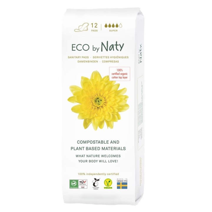 Serviettes Hygiéniques Super, Compostable - 13 pces - Naty