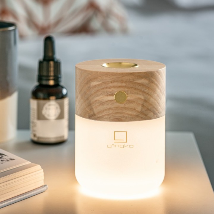 Lampada con calore morbido, in legno di frassino bianco - Gingko Design