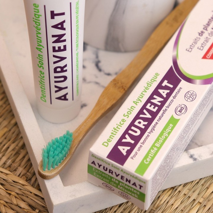 Dentifricio ayurvedico con estratto vegetale organico Miswak - 75ml - Ayurvenat