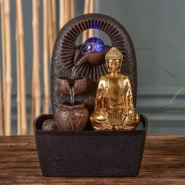 Zimmerbrunnen - Buddha Bhava (mit Statue & LED-Beleuchtung) - Zen'Light
