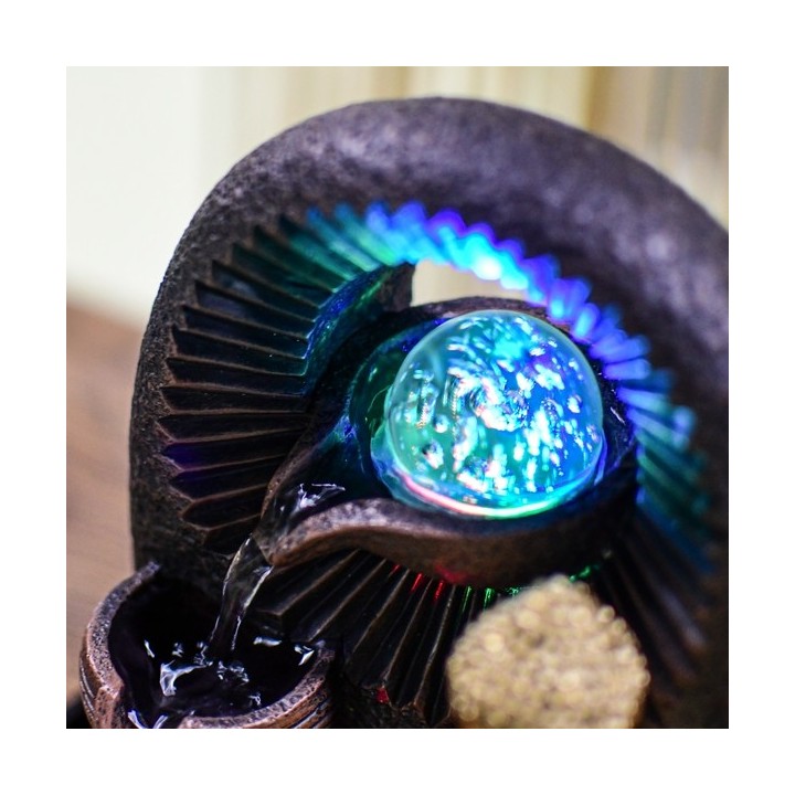 Fontana da interno - Bouddha Bhava (con statua e illuminazione a LED) - Zen'Light