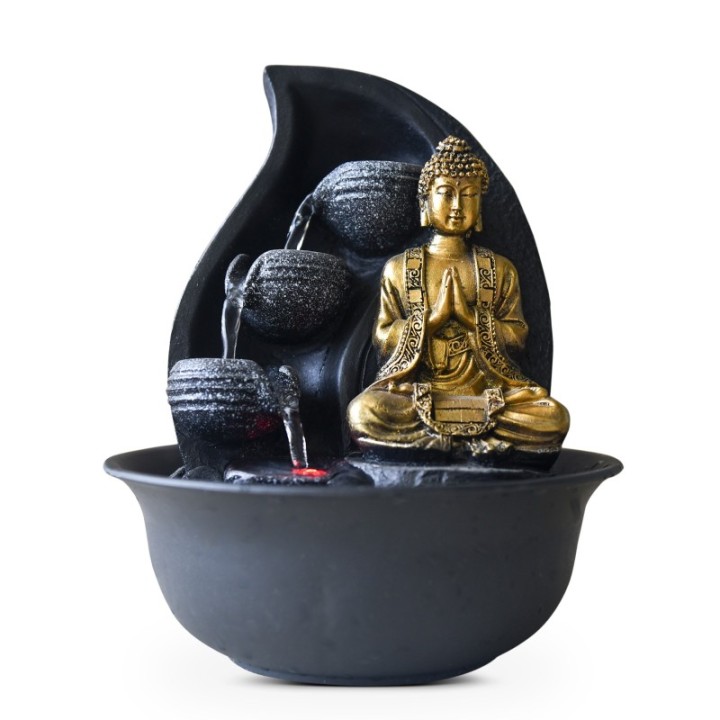 Zimmerbrunnen - Buddha Praya (mit Statue & LED-Beleuchtung) - Zen'Light