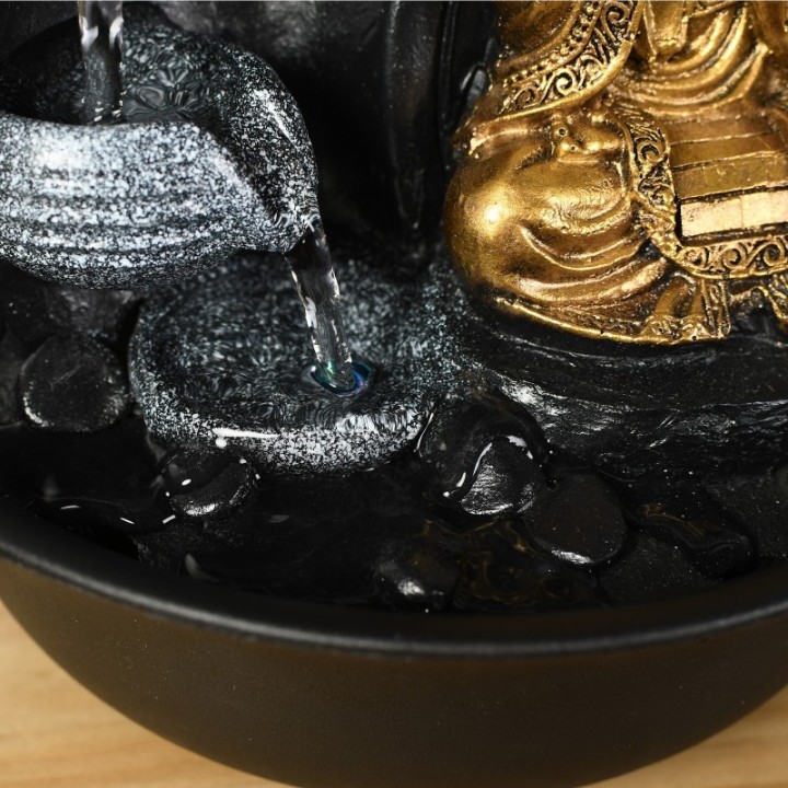 Fontana da interno - Bouddha Praya (con statua e illuminazione a LED) - Zen'Light