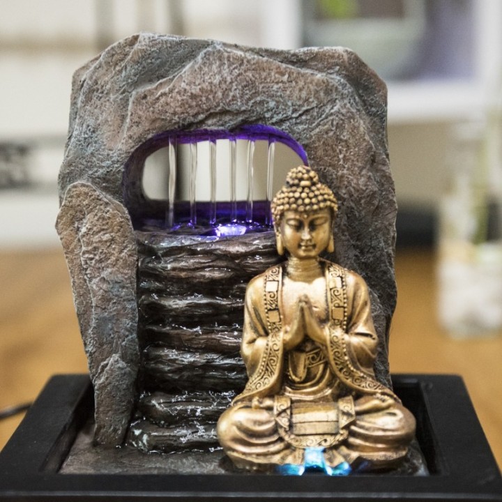 Fontana da interno - "Zen Dao" (con Buddha e illuminazione a LED) - Zen'Light