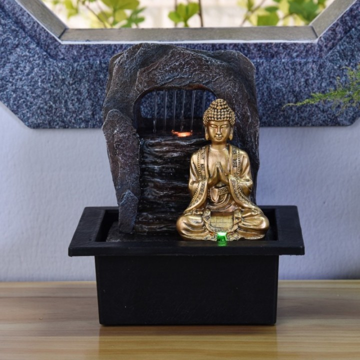 Fontana da interno - "Zen Dao" (con Buddha e illuminazione a LED) - Zen'Light
