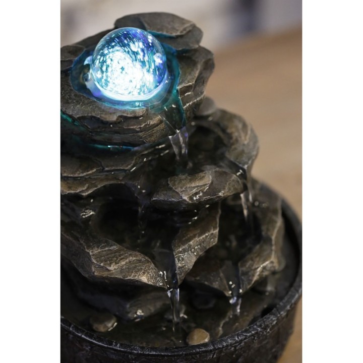 Fontana da interno - Natura "Little Rock" (con palla e luce LED) - Zen'Light