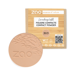 Nachfüllpack, Kompaktpuder Gesicht - 100% natürlich, Bio & Vegan - N°303, Beige-Braun - Zao
