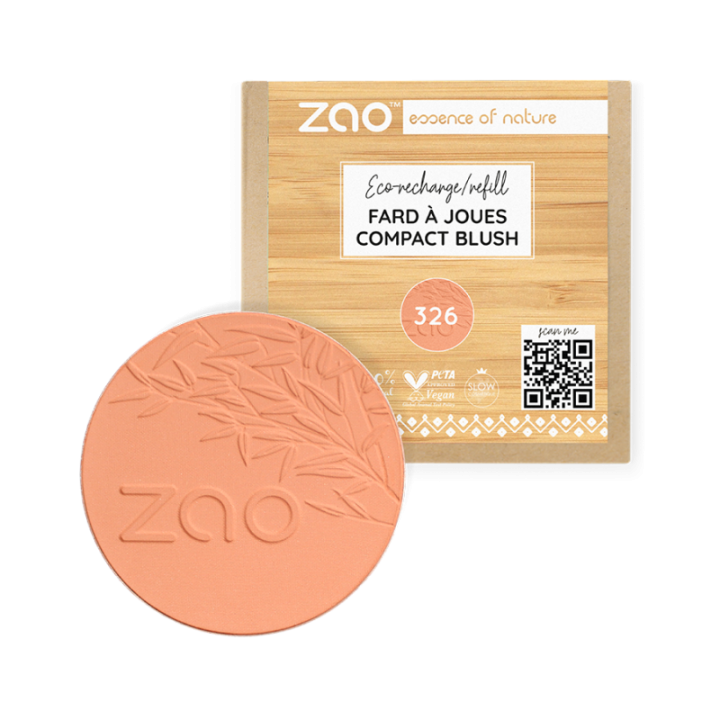 Fard polvere compatta, Bio & Vegan - N° 326, Luminosita'naturale - Zao