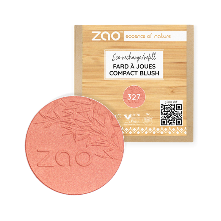 Fard à Joues, poudre compact, Bio & Vegan - N°327, Rose corail - Zao