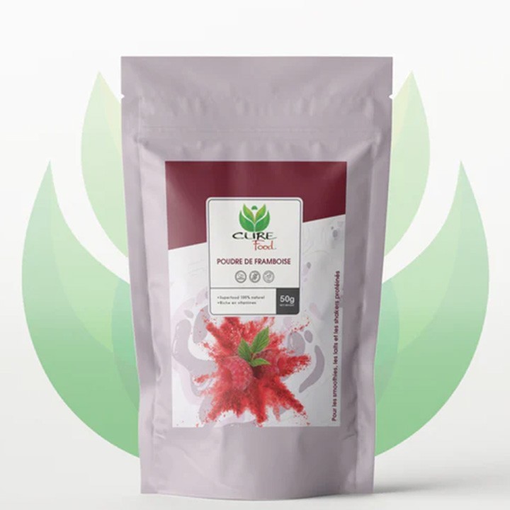 Poudre de Framboise (pure), Antioxydant & anti-âge - 50g - CureFood