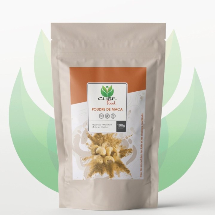 Maca in polvere (pura), energizzante e rinforzante - 100 g - CureFood
