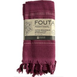 Fouta in cotone biologico, Collezione Dolce (1 lato spugna), Ametista - 90x170cm - Karawan