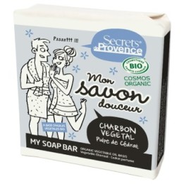 Il mio sapone biologico delicato con carbone attivo, profumo di cedro - 100 g - Secrets de Provence