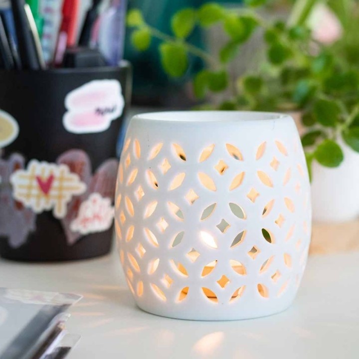 Diffuseur à bougie photophore en porcelaine, LUCIOLE - Les encens du monde