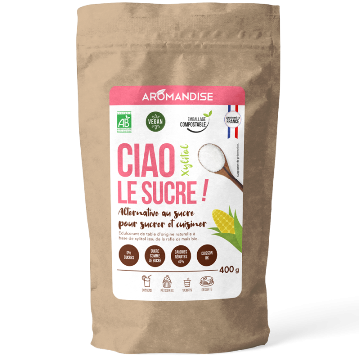 CIAO DER ZUCKER Xylitol ! Der Geschmack von Zucker, 40% weniger Kalorien, 100% natürlich - 400g - Aromandise