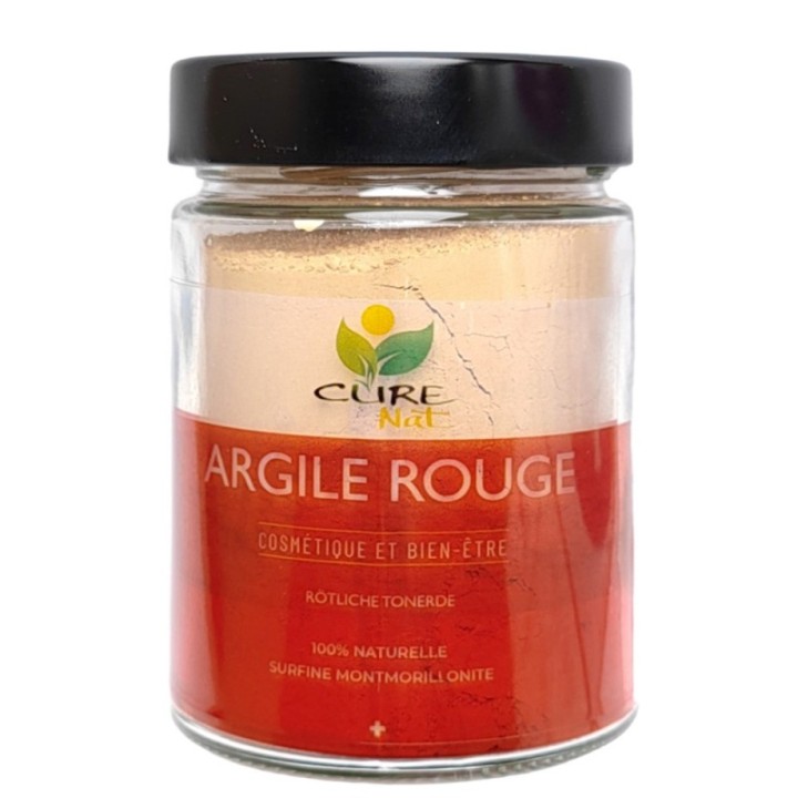 Argilla rossa (Montmorillonite) - Vaso da 200 g (vetro), fino a 5 kg (ricarica) - Curenat
