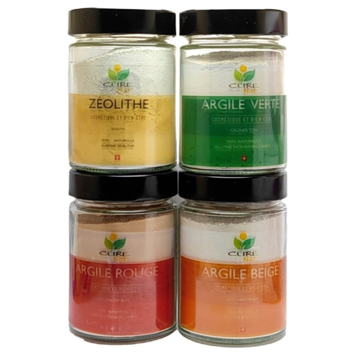 Argile Verte (Montmorillonite) BIO - Pot de 200g (verre), jusqu'à 5kg (recharge) - Curenat