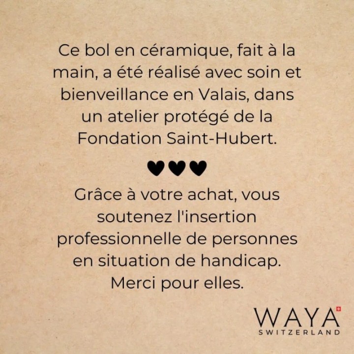 Bol en céramique Noir avec couvercle en hêtre - Réalisé en Suisse par un atelier protégé - Waya Cosmetics