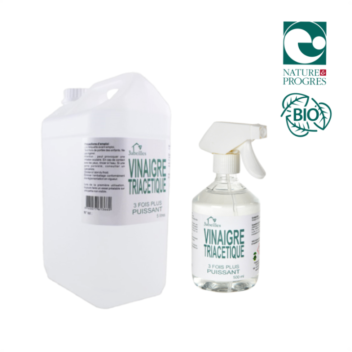 Vinaigre Triacétique Bio: pour un nettoyage écologique puissant et polyvalent - 5 litres - 3abeilles