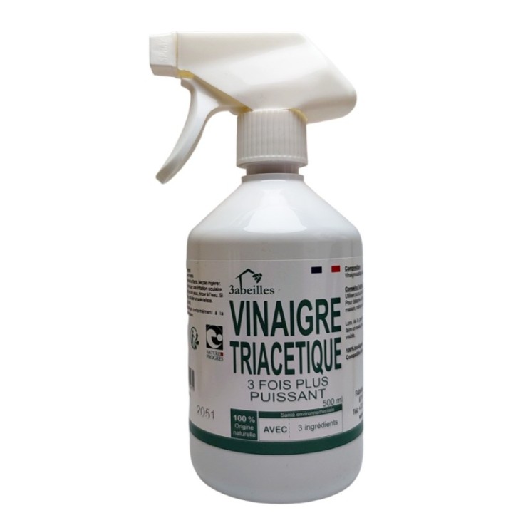 Vinaigre Triacétique Bio: pour un nettoyage écologique puissant et polyvalent - 500ml - 3abeilles
