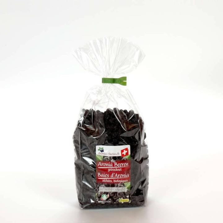 Bacche di Aronia essiccate dalla Svizzera, certificate biologiche - 500g - Aronia Swiss