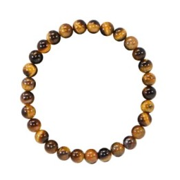 Bracciale in pietre naturali per adulti - Occhio di tigre marrone - 19 cm - Irréversible Bijoux