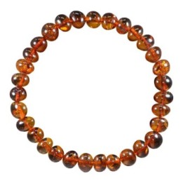 Armband aus Naturstein für Erwachsene - Cognacfarbener Bernstein - 19cm - Irréversible Bijoux