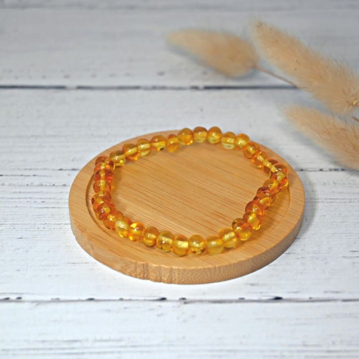 Armband aus Naturstein für Erwachsene - Ambre Honey - 19cm - Irréversible Bijoux
