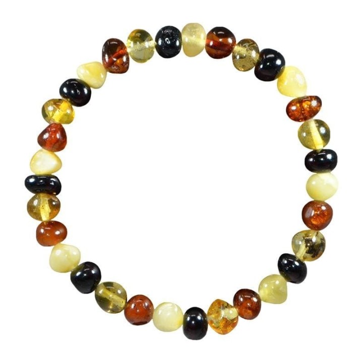 Armband aus Naturstein für Erwachsene - Bernstein mehrfarbig - 19cm - Irréversible Bijoux