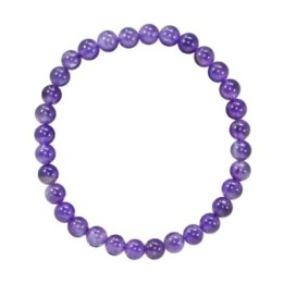 Bracciale in pietra naturale per adulti - Ametista - 19 cm - Irréversible Bijoux