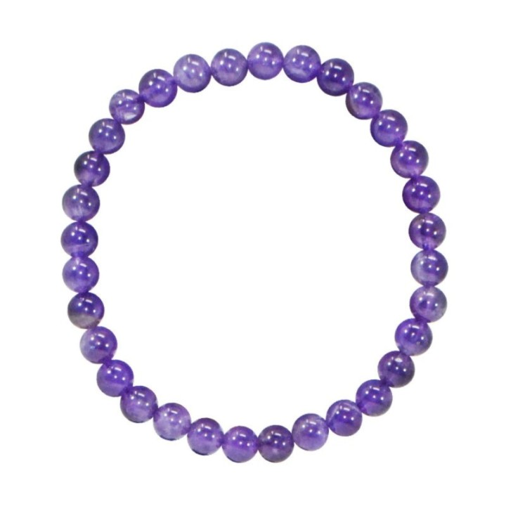 Bracciale in pietra naturale per adulti - Ametista - 19 cm - Irréversible Bijoux